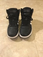 Boys Adidas Hoops Black/White Size 5
