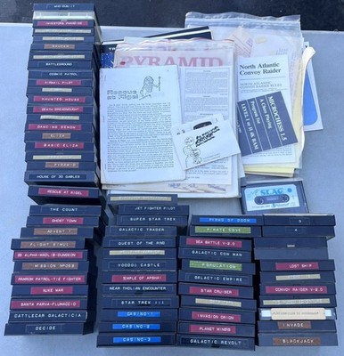 Vintage Tandy TRS-80 Micro Computer Video Game Manual Cassette Tape Lot of 65