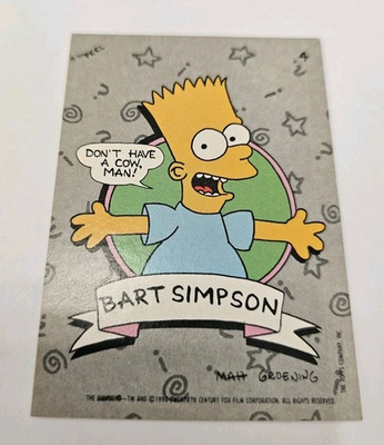 #ad The Simpsons 1990 Topps Bart Simpson Sticker 4 $4.98