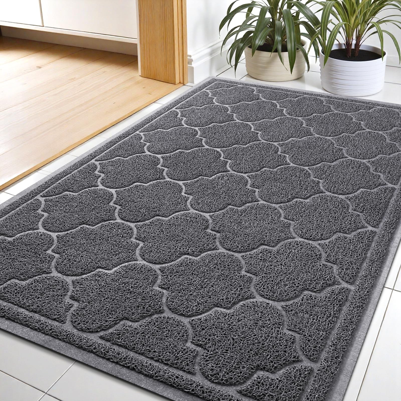 Large 24x36 Non-Slip Indoor Outdoor Doormat with Low-Profile Design