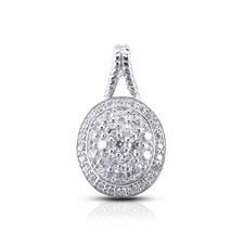 1 1/2 CTW F VS2 Round Brilliant Earth Mined Certified Diamonds 14k Gold Pendant