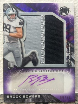 2024 Topps Resurgence Brock Bowers JUMBO PURPLE ROOKIE PATCH AUTO RPA /75 SSP RC