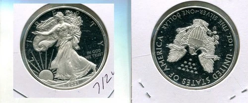 2021 W AMERICAN SILVER EAGLE 1 OUNCE .999 FINE PROOF COIN NO BOX 7124T