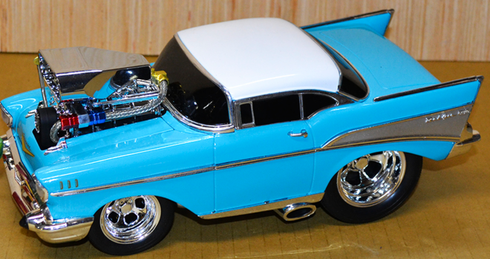 Chevy Drag Race Car Dragster Custom Built Metal Model Vintage 55 RARE ...