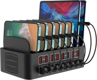 Charging Station for Multiple Devices, 16 Port USB Fast Charging Station, 150W