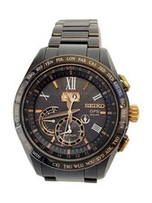 SEIKO Solar Watch Analog Stainless BLK BLK 8X53 0AT0 2