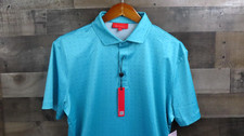 Redvanly Times Polo Shirt Mens Medium Blue Curacao Golf Performance Stretch