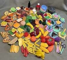 Play Pretend LOT Food-Dishes-Fruit -Veggies Plates Utensils
