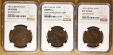 1831 1862 & 1870 Great Britain Pennies all Certified by NGC