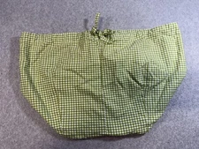 Pottery Barn Kids Basket Bin Liner Green Gingham Check Fabric Nursery Storage