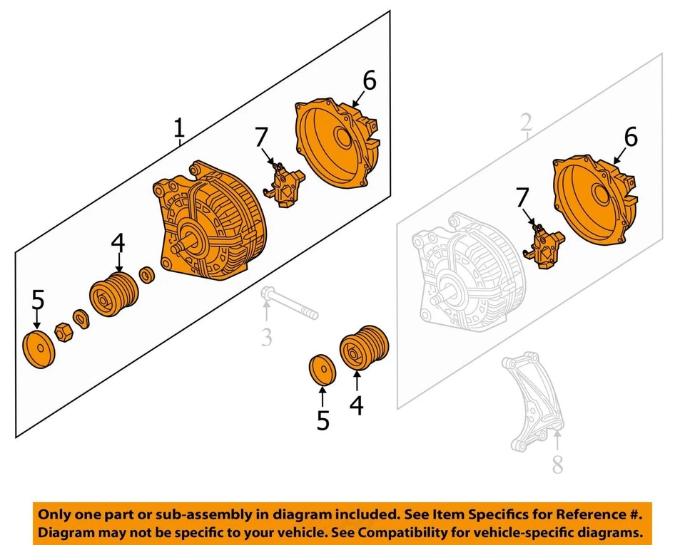 Alternador Audi Q5 2015 fabricante de equipos originales 123 k millas - LKQ399664515 Foto 4 de 4