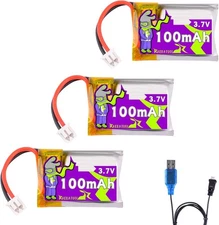 3 Pcs 3.7V Mini PH1.25 Plug White LiPo Batteries Fit for Cheerson CX 10 Mini