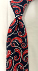 Turnbull & Asser Blue Large Paisley Signature Designer Silk Tie Made in England