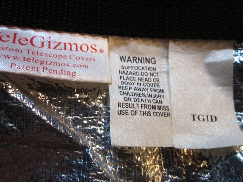 TeleGizmos MPN-TG1D Telescope Cover designed for 8" to 10" Dobsonian Telescopes - Picture 4 of 8