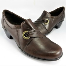 Clarks WISH TRANCE Loafers Womens Size 8M Brown Leather Slip-Ons Shooties Flats