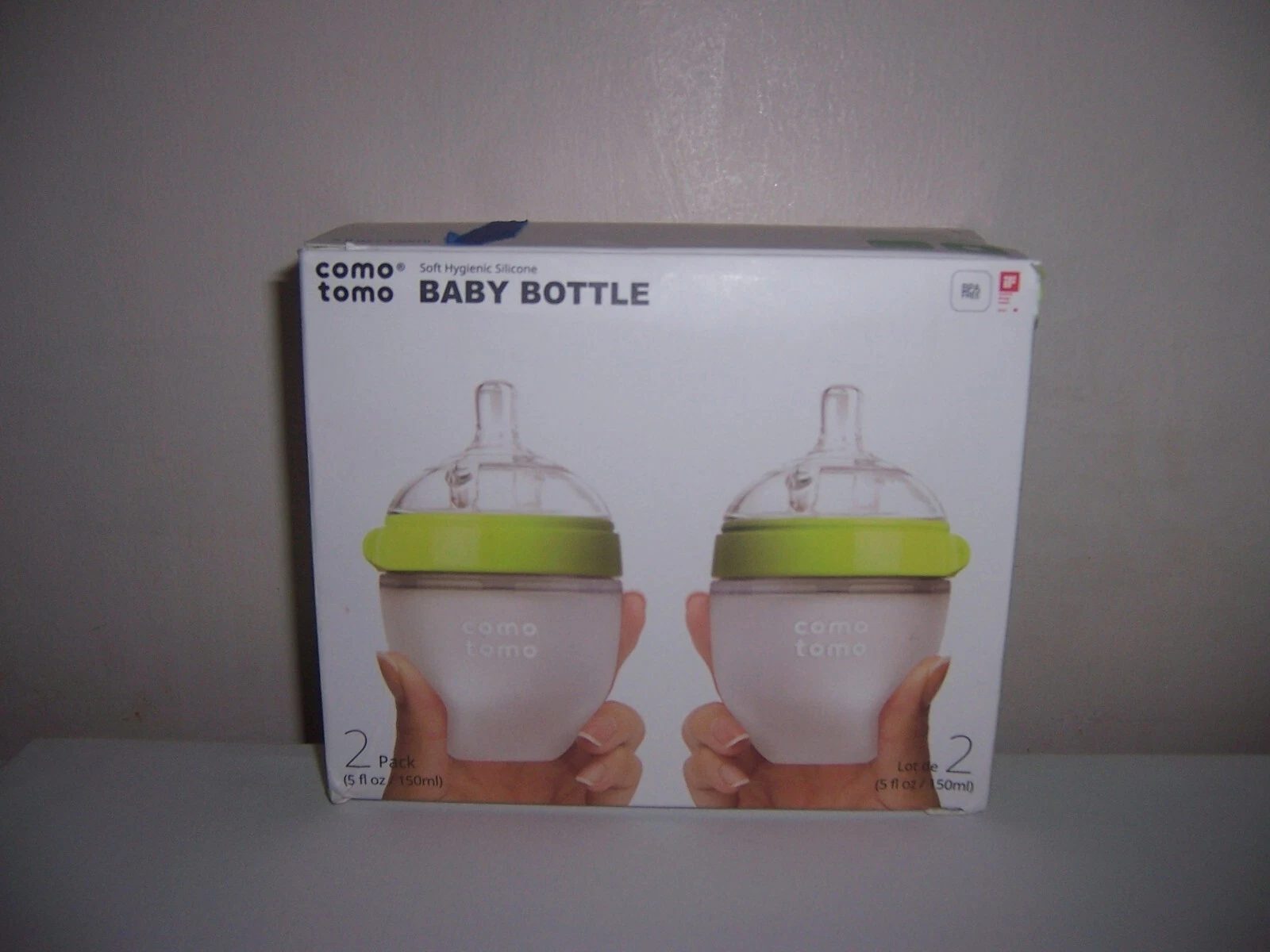Comotomo Baby Bottle Set, Green - 5oz (2 Pack) redbx