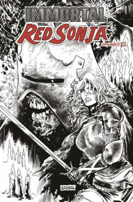 Immortal Red Sonja #1 Cover T 7 Copy Foc Variant Edition Acosta Black & White