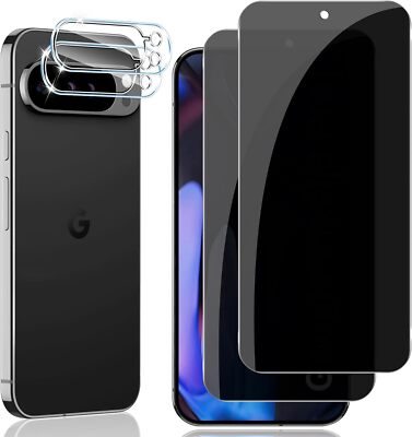 2X Hartglas (Display + Kamera) für Google Pixel 9/Pro/XL Hartglas Blickschutz