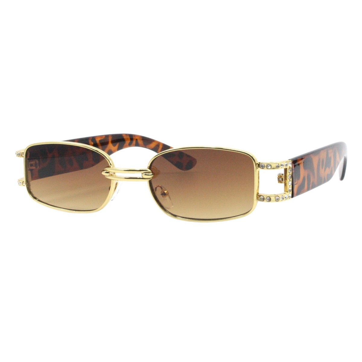 Rectangular Rhinestone Sunglasses with Gift Box UV400 Protection Azura Sparkly Rhinestone Crystal Rectangle Sunglasses  main image 3