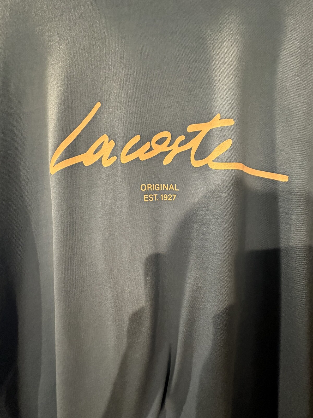 LACOSTE LARGE SUMMERTIME PEACH AND BABY BLUE T SHIRT … Gem