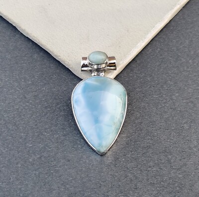 ◯larimar◯ Larimar Green Diamond 14KY Sterling Pendant by Lori Braun