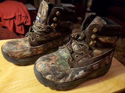 Northwest Territory Boys Size Thinsulate Camo Hiking Boots Lace Up 