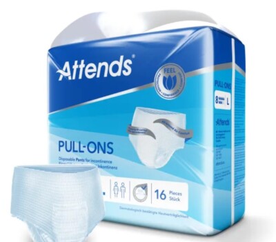 Attends Pull Ons 8 EXTRA LARGE 4 Packungen à 14 Windeln Hosen für Erwachsene XL Pull Up