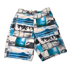 BODY GLOVE Elastic Waist Mesh Lined UPF 50 Boys Swim Trunks Size M 10-12 Ocean