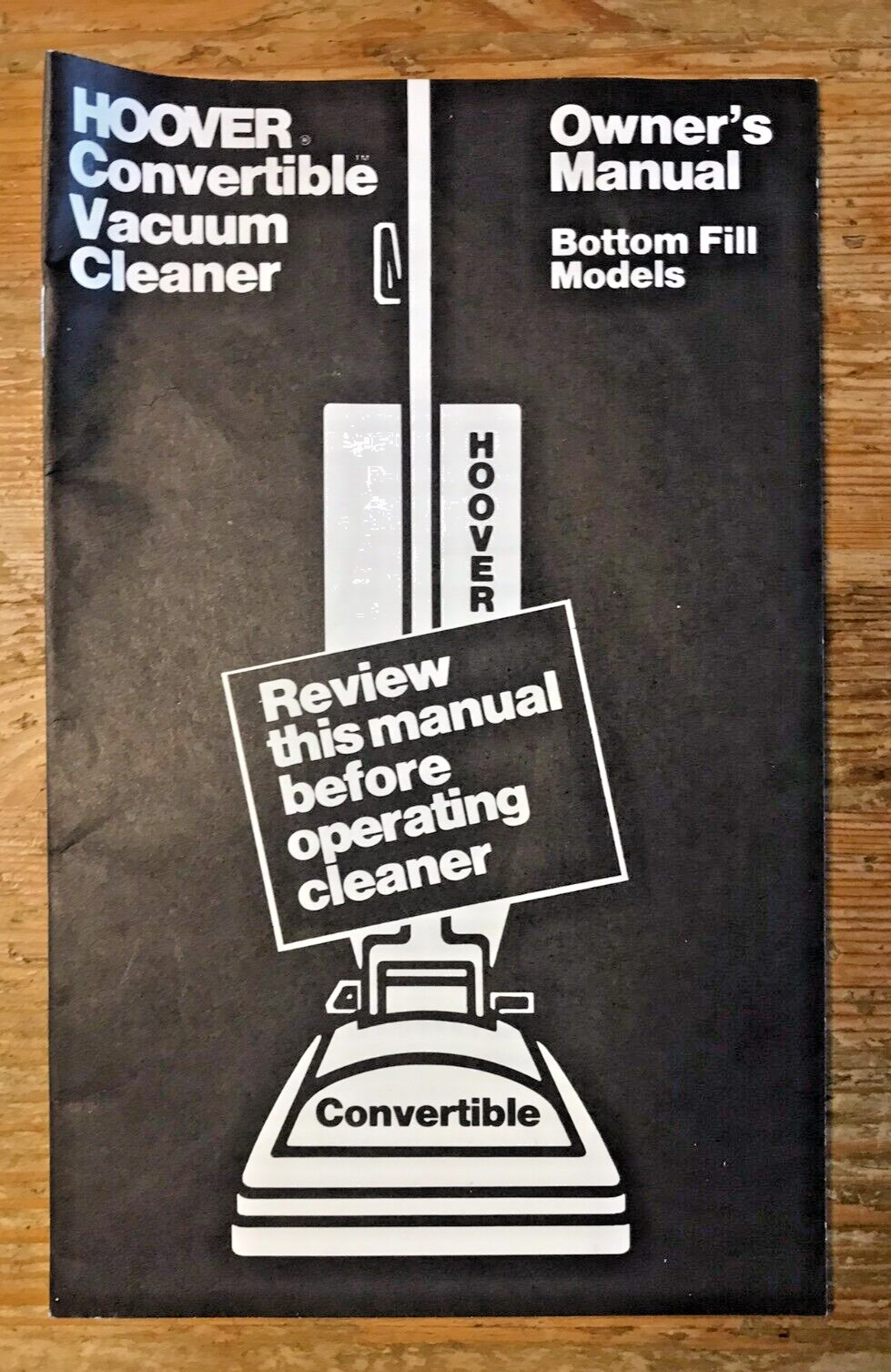 Aspiradora convertible Hoover 1972 modelo de llenado inferior manual del propietario