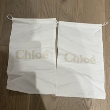 Set of CHLOE Logo Dust Bag white Cover Travel Bags Shoes 8" X 13.75"