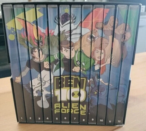 BEN TEN 10 ALIEN FORCE COMPLETE 12 DVD BOX SET ITALIAN ENGLISH