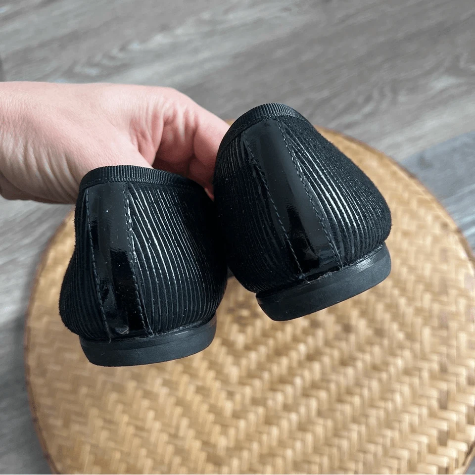 Suela Francesa FS/NY Negro Charol Tapa Ballet Pisos Mujer’s Talla 8 Foto 3 de 4