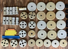 Vintage 1970s Questor Giant Tinker Toys Jumbo Plastic Building Lot of 50 Pieces