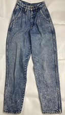 Vintage Bill Blass Womens 80s 90s Denim Jeans Pleated Tapered Acid Wash Mom Sz 6