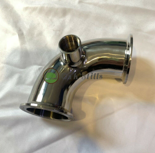 2 inch Tri Clamp Elbow w/ 1/2" Female npt threading for Still Column thermometer