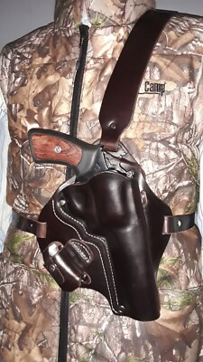 Ruger GP100 Leather Chest Holster Rig w/Speedloader Pouch (Up to 6'' barrel) New