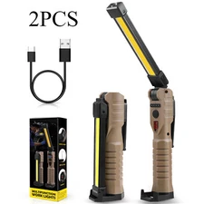 Rechargeable LED COB Work Light Mechanic Flashlight Lamp Magnetic Base Bright