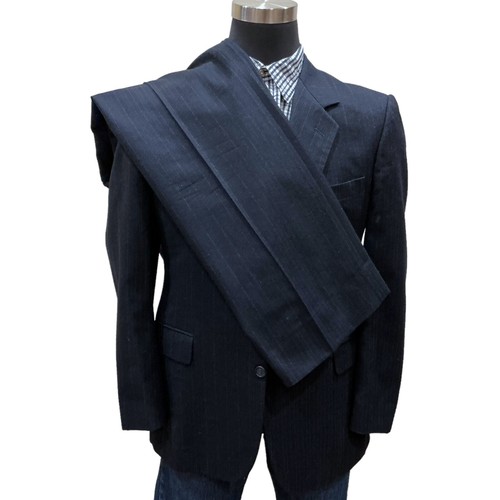 42R 34x31 John Alexander Mens Navy Blue 2pc Suit jacket Coat Pants Wool - Picture 2 of 22