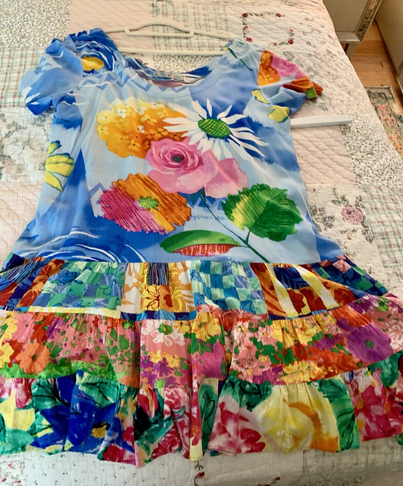 Vintage Jams World Hattie Dress Womens XL Colorful Floral Hawaiian