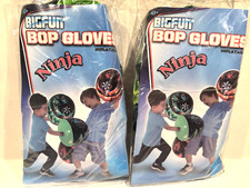 Ninja Bop Gloves Set Big Fun Inflatable Ages 3 And Up 10" Green Lot Of 2