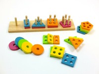 Sortierspiel Sortierbrett Holz Sortieren Geometrische Formen Farben Lernspiel