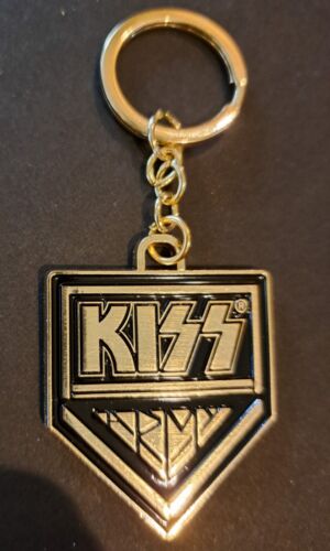 Kiss Army Metal Keychain Logo Key Ring - Gold - New in Original Package - Afbeelding 1 van 4