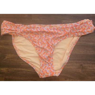 Amazon Essentials Bikini Bottom Peach Floral Size XXL 2XL Classic Swim NWT