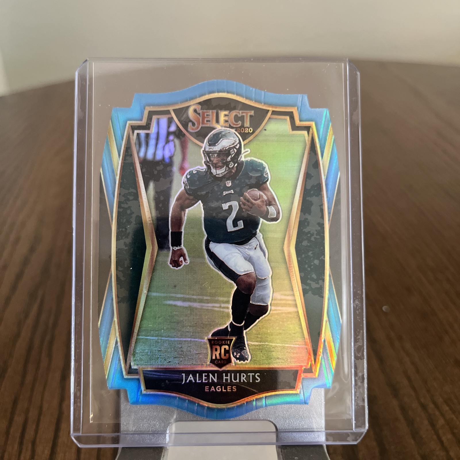 2020 Panini Select - Premier Level Jalen Hurts #150 Light Blue Prizm DieCut (RC)