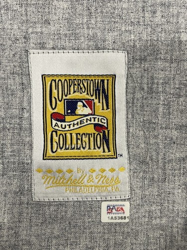 Warren Spahn Signed Autographed Braves Grey Jersey "HOF 73" XL PSA 1A53681 - Picture 3 of 6