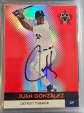 2000 Vanguard JUAN GONZALEZ Tigers In-Person Signed Autographed AUTO