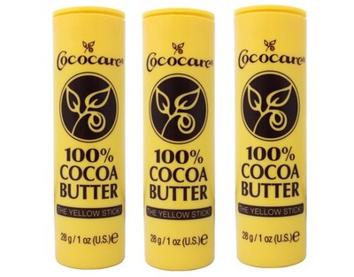 Cococare 100% Cocoa Butter Yellow Stick Moisturizer Dry Skin 1 oz (Pack of 3)