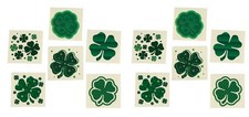 Shamrocks Clover St. Patrick's Day Themed Temporary Tattoos 12-Pk