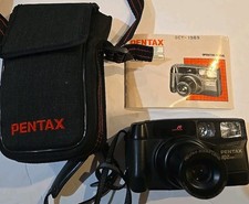 Pentax IQZoom 900 AF Point  Shoot 35mm Film Camera W/ Leather Case Tested Works