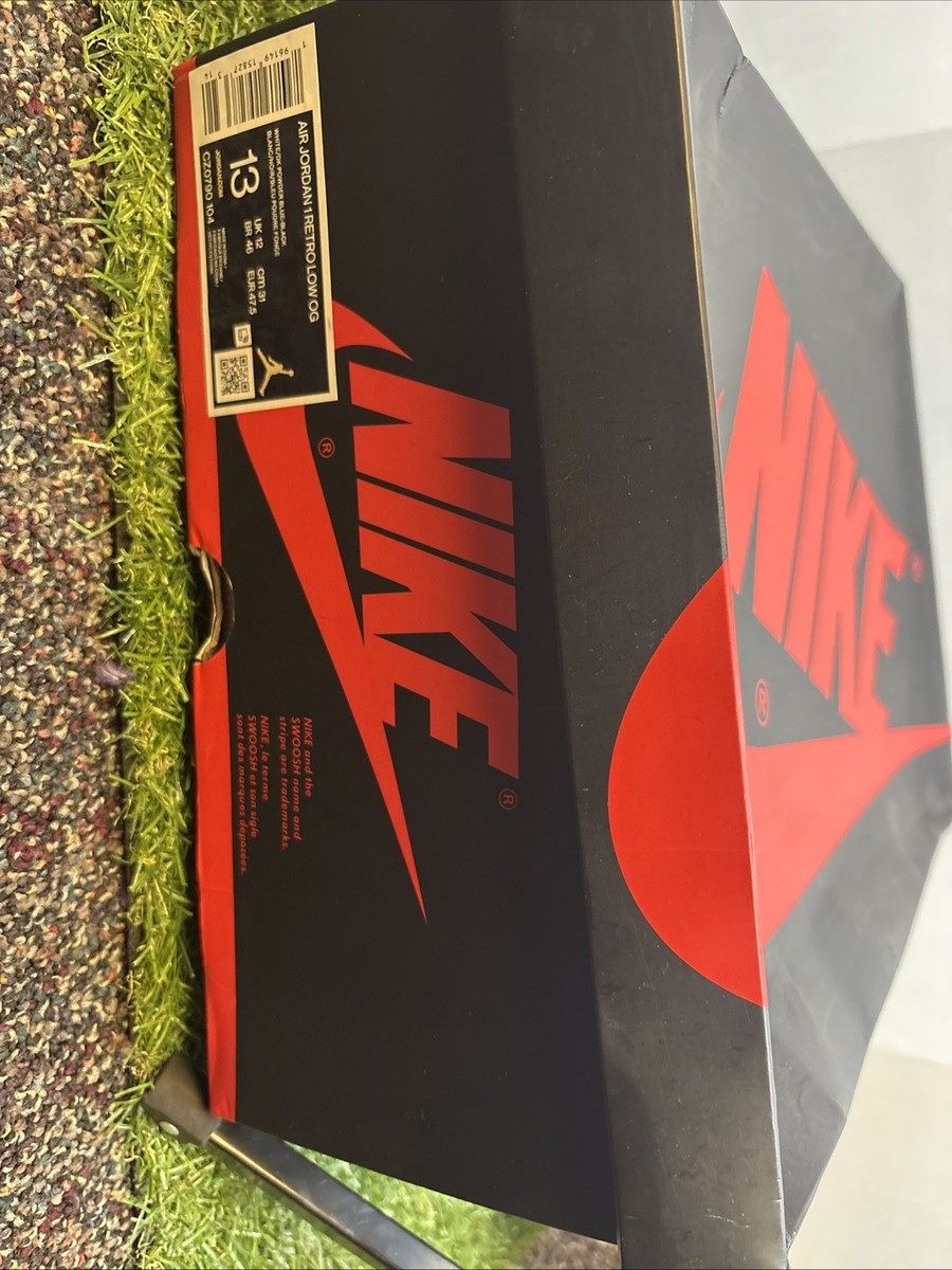 Size 13- Jordan 1 Low Black Dark Powder Blue View 6